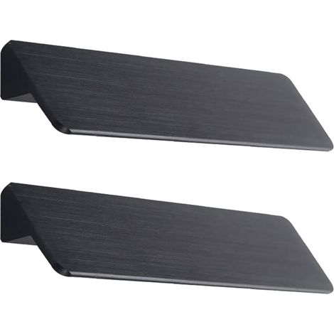 2 Pièces 64mm Entraxe Boutons de portes Cuisine Armoire Porte Poignées Placard Tiroir Chambre Meubles Tirer, Alliage D'aluminium, Avec des Vis, Noir
