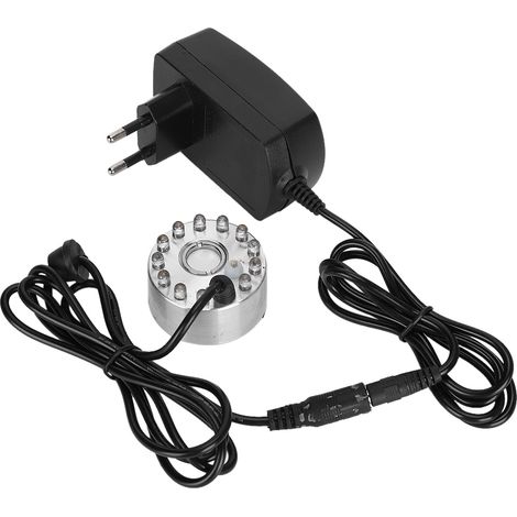 Mini fuente decorativa con sistema de nebulización y 12 luces, enchufe europeo de 100-240 V. (1/5)
