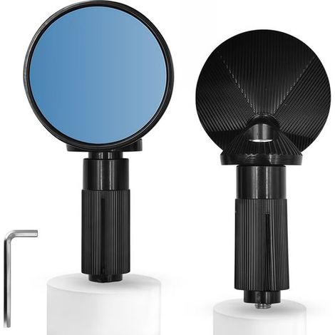 Set aus 2 runden Fahrradrückspiegeln mit blauem Blendschutzglas vollständig um 360 verstellbar inklusive Inbusschlüssel zur Lenkermontage an und (1/5)