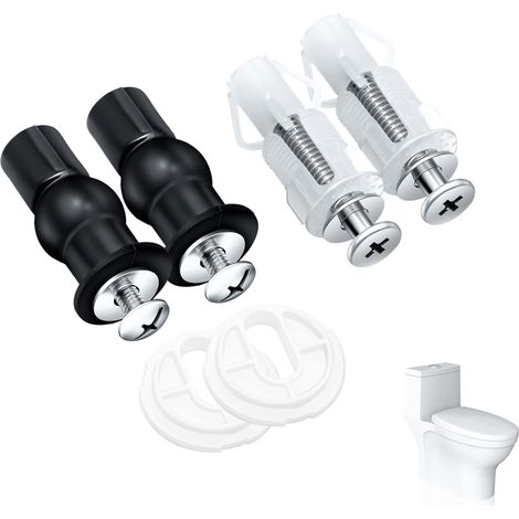 4 Pieces Toilet Seat Fixed Screw, Toilet Lid Screws Universal Toilet Seat Mounting Set 2 Pairs Expansion Bolts Mounting Accessories Stainless Steel Hinge for Toilet Lid (1/5)