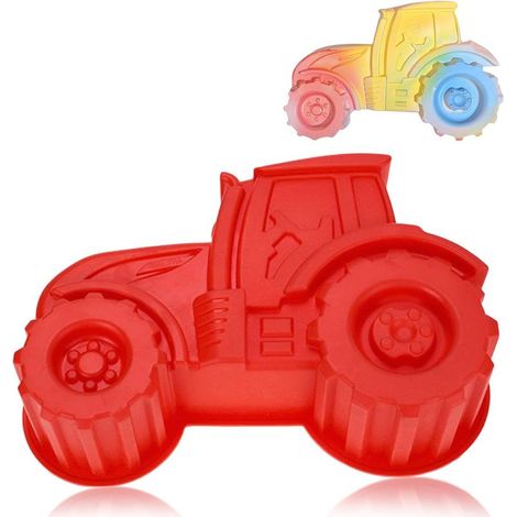 Silikon-Kuchenform in Autoform, 3D-Traktor-Kuchenform, wasserfest und antihaftbeschichtet, DIY-Backform, Kinderkuchenform, geeignet für Kuchen, Brot und Schokolade (1/5)