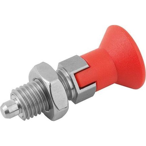 KIPP Arretierbolzen GR.1 M10x1 Ø5 Form D Rastnut Kontermutter (1/3)