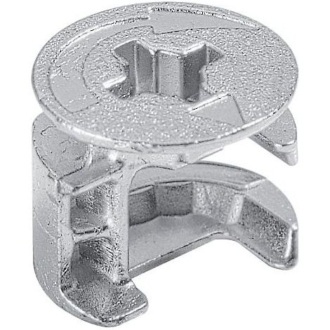 Hettich – Excentrique Rastex 15 – Ferrure d'assemblage nickelée – Aide au serrage sans cache – Pour tablette 19 mm, perçage 15 mm (1/5)