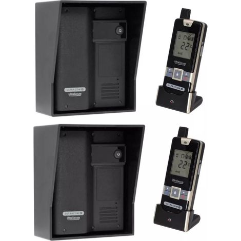 Kit interphone UltraCOM2 NOIR double entrée 600 mètres individuel avec visières noires + transformateurs + 2 combinés (1/5)