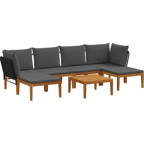 Maison Exclusive - 7 stk. Massives Akazienholz & Seil Natur (1/5)