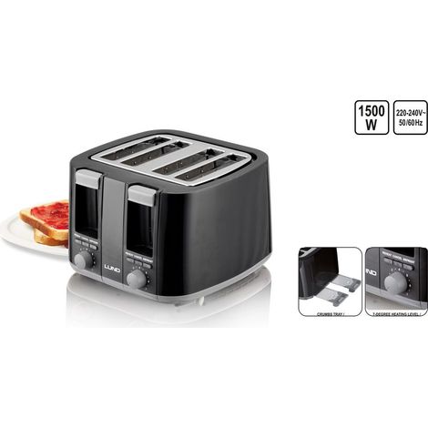 Toaster 1300-1500W Schwarz - W-67501 (1/5)