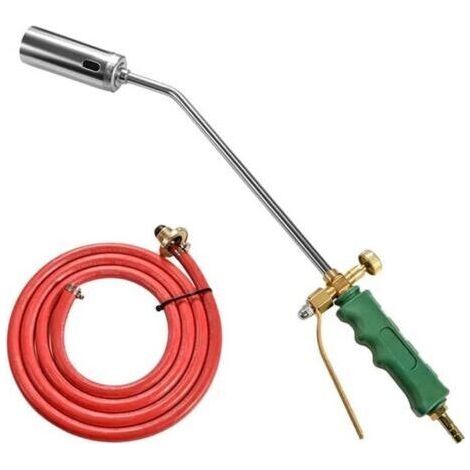 Lance-flammes à GPL, lance-flammes robuste en acier inoxydable avec double commande, 40 cm de long, convient à une utilisation domestique et extérieure. (1/4)