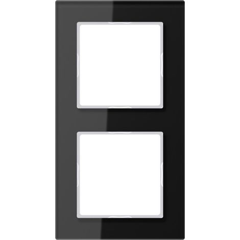 Jung Glasrahmen 2fach, senkrechte und waagerechte Montage, Glas, A CREATION, schwarz AC582GLSW (1/3)