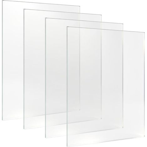 Lot de 4 plaques acryliques transparentes A4, en verre acrylique, en plastique transparent, 210 x 297 mm, plaque en plastique acrylique, pour cadre photo, cadre photo, présentoir, peinture, décoration (1/5)