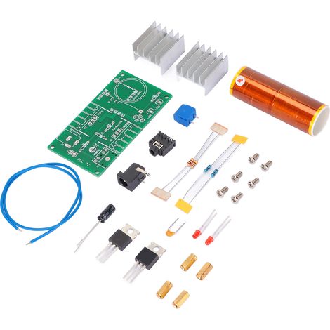 Bobine de Tesla DIY 15W avec haut-parleur plasma musical, transmission sans fil, alimentation DC 15-24V, kit électronique compact (1/5)