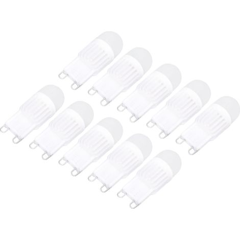 Lot de 10 ampoules LED G9 dimmables 2W 500lm (équivalent halogène 30W) pour lustre, plafonnier et applique murale (220V, lumière blanche). (1/5)