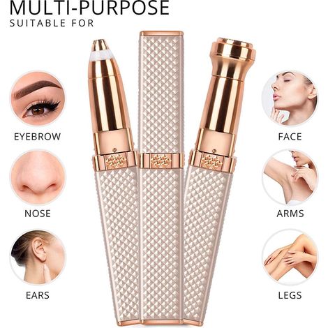 Sourcil Parfait 2-en-1 Épilateur et Rasoir Visage, Élimination des Poils Indolore pour Femme, Tondeuse Sourcils Imperméable Rechargeable USB, Épilation Duvet Menton Joue Lèvre (1/5)