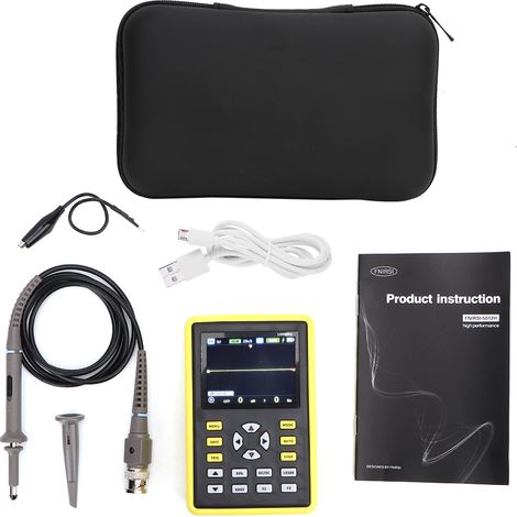 Oscilloscope numérique portable 100MHz 500MS/s, testeur multifonction LCD IPS mini avec USB, outil de mesure électronique pour main, diagnostic rapide. (1/5)