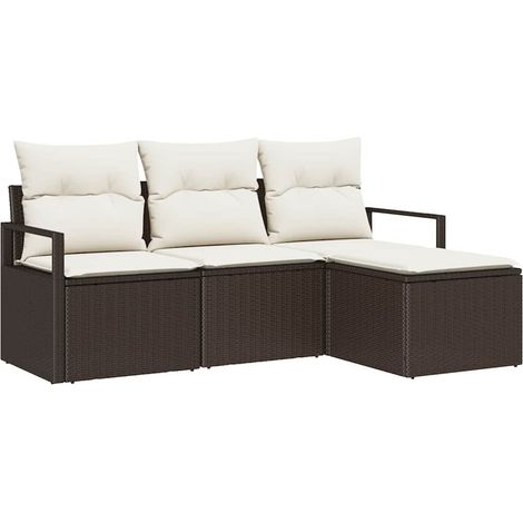Maison Exclusive - Set di divani 4 pcs Marrone polyrattan