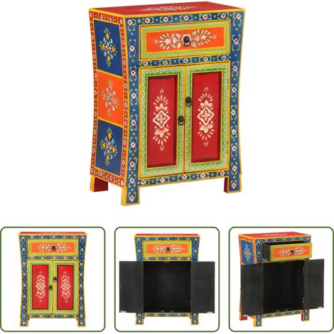 Mango Holz - Sideboard Handbemalt 54x30x74 cm Massivholz Mango (1/5)