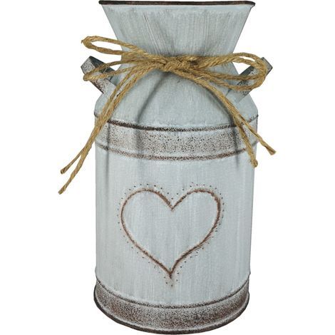 Seau à fleurs vintage en fer rustique, pot décoratif en métal pour jardin, salon et table, vase de décoration intérieure. (1/5)