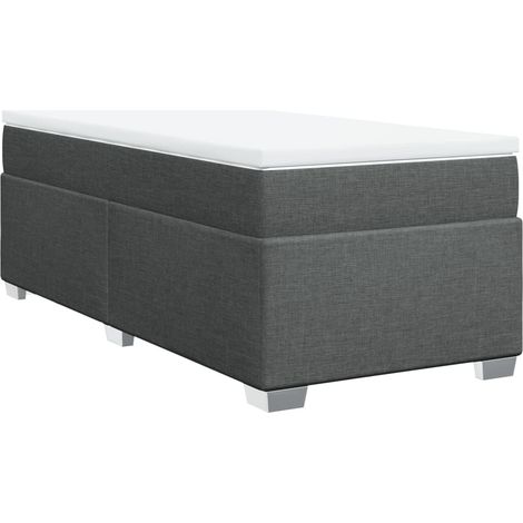 Maison Exclusive - Cama box spring con colchón tela gris oscuro 8 (1/5)