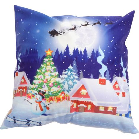 d oreiller en peluche LED avec motif de Noël décoration