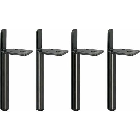 4 Pieds de Table en métal Pieds de Meubles de matériel pour Armoire, Armoire, armoires de télévision, Table de Chevet livrés avec des vis,Gun Black,13cm (1/5)
