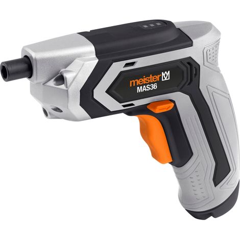 Meister Akkuschrauber 3,6 V, MAS36 - 2 Ah - LED-Arbeitsleuchte - Magnetische Ablage - Ideal zum randnahen Schrauben
