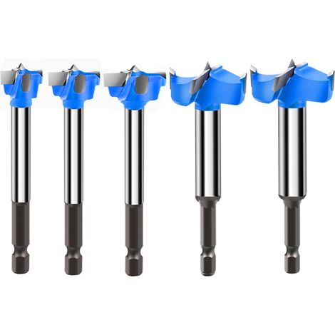 Juego de 5 brocas de carburo para trabajar la madera (16 mm-35 mm) (1/4)