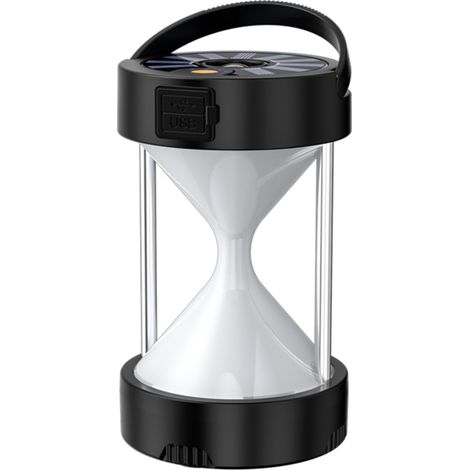 Lámpara solar LED forma reloj arena – Portátil recargable impermeable – Luz emergencia – Para acampar, escalar, pescar, mercados nocturnos (1/5)