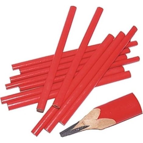 Jeu de Crayons de Menuisier 12x180 mm - Précision et durabilité - Idéal pour le Bois - Usage Professionnel - Beast