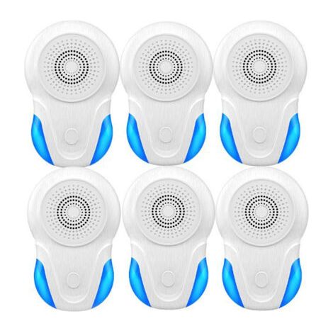 Lot de 6 répulsifs à ultrasons pour intérieur contre les insectes nuisibles, les cafards, les rongeurs, les souris, les punaises, les souris et les araignées. Dispositif antiparasitaire électronique à (1/3)