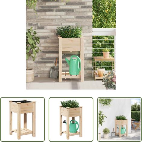 Étagère jardin - Cache-pot de jardin avec étagère Beige 45 x 45 x 76,5 cm (1/5)
