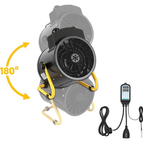 TolleTour Termoventilatore elettrico 2000 W con termostato digitale fino a 3000 W, per serra e garage (1/5)