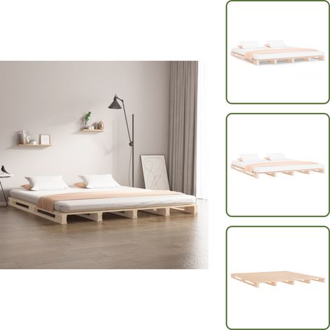 vidaXL Lit de palette 140x200 cm bois de pin massif (1/5)