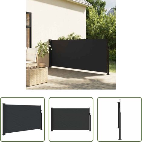 Gartenmarkise - Seitenmarkise Ausziehbar Schwarz 117x300 cm (1/5)