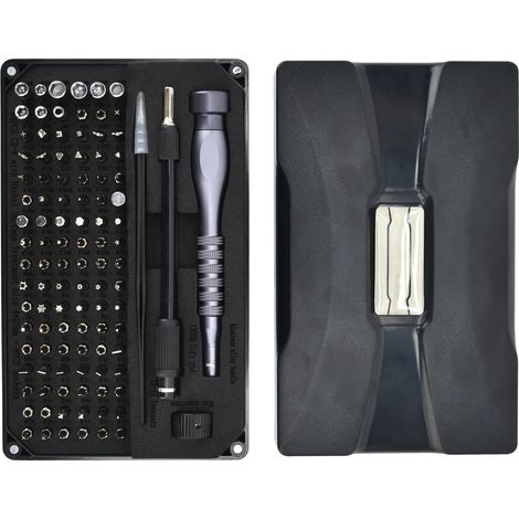 Kit de tournevis de précision 106 pièces magnétique, embouts CRV nickelés 4x28mm, set d'outils de réparation JM8177 (1/5)