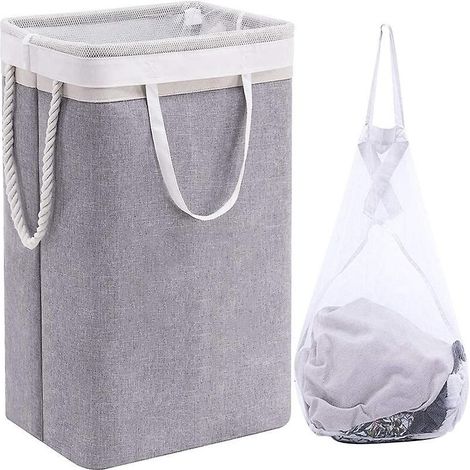 grand Panier  Linge 60 X 41 X 31 Cm , Sac  Linge Pliable Avec Poignes En Corde Poubelle De Rangement Adapte  La Chambre  Coucher La Buanderie Sall (1/4)