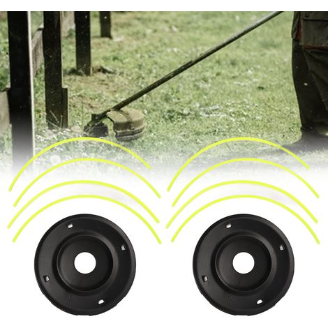 2 ensembles/à vendre pièces détachées pour machines de jardin : tête de débroussailleuse, tête de coupe-bordures en fer noir (1/5)