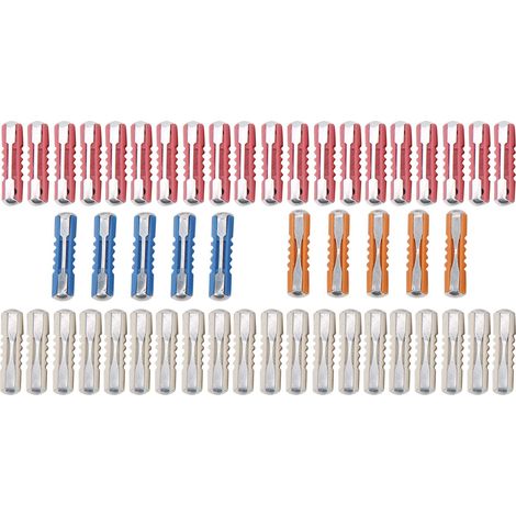 Kit de 50 fusibles automobiles de 5 A, 8 A, 16 A et 25 A, de forme torpille et de type européen, offrant une performance stable. (1/5)