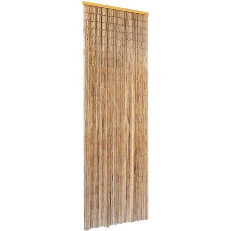 Rideau de porte anti-insectes en bambou, 56 x 185 cm