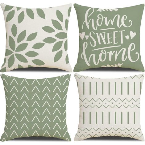 Housse Coussin 45x45cm Lot de 4 Décoratif Canapé Taie d'oreiller Decoration (1/5)