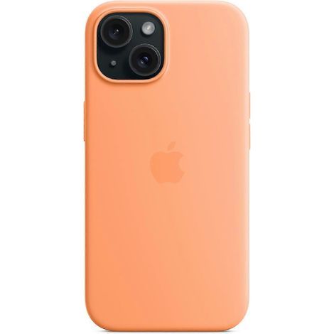 Coque iPhone 15 MagSafe - Silicone Anti-Rayures avec Aimants Intégrés - Protection Renforcée pour iPhone 15 (6.1 pouces) - Rouge Orangé