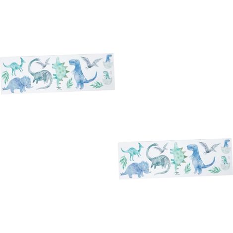 Lot De 2 Stickers Muraux Dinosaures En Pvc Vert (1/5)