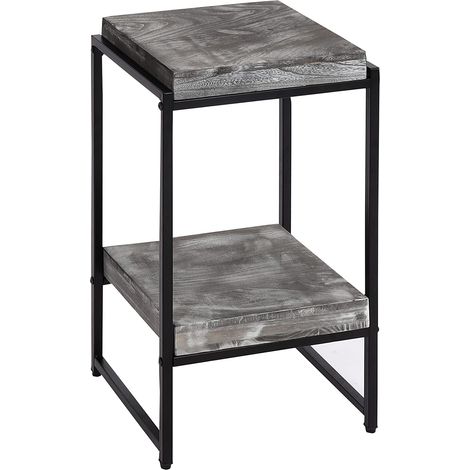 Tavolino porta piante mensola per fiori tavolino in metallo MDF grigio scuro 61 cm MED04074
