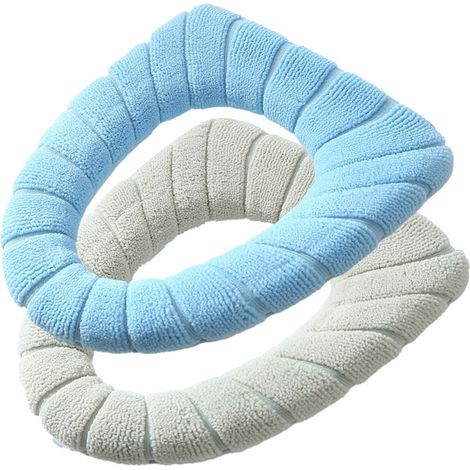 Protège-siège de toilette - Coussinets de siège de toilette doux, épais, chauds, extensibles et lavables, lot de 2