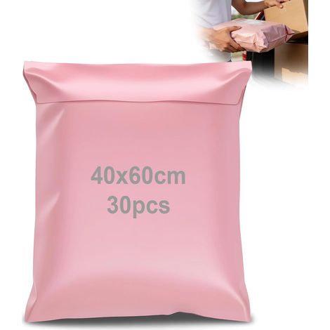 30 PCS Pochette Envoie Colis Vinted Rosa 40 × 60 cm Auto-adhésives Opaques et Résistantes Sac Envoie Colis Vinted à l’eau Idéales pour Textiles Vinted et E-Commerce