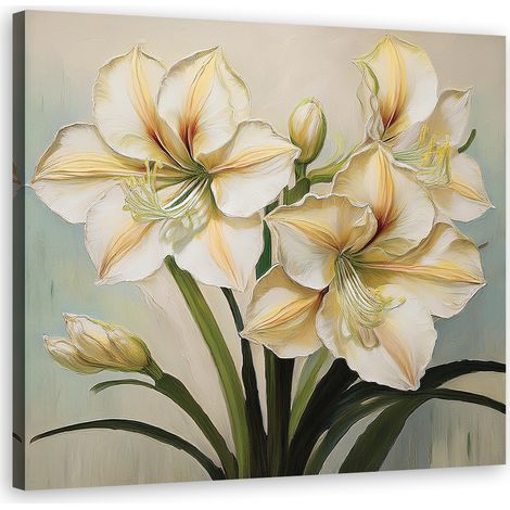 Quadro su tela, Fiore di giglio bianco - 30x30 (1/5)