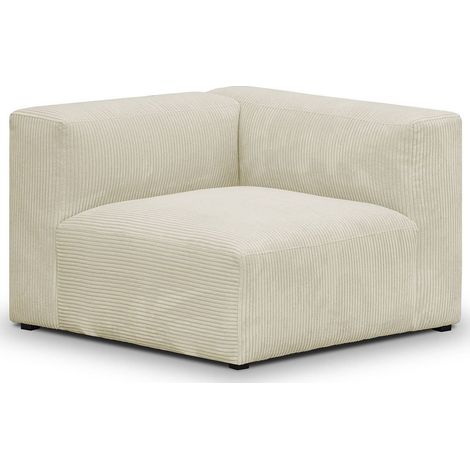 Module d'angle réversible en velours côtelé beige - Modulo (1/3)