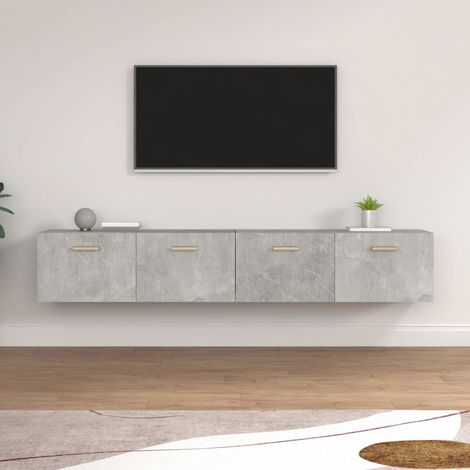 Wandschränke 2 Stk. Betongrau 100x36,5x35 cm Holzwerkstoff (1/5)