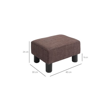 Pouf ottoman marron rectangulaire rembourré 40 x 30 x 24 cm avec capacité de 100 kg pour salon, entrée et chambre (1/5)