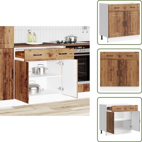 vidaXL Küchen-Unterschrank Lucca Altholz-Optik Holzwerkstoff (1/5)