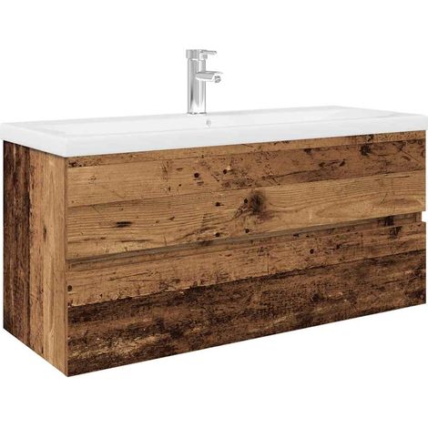 Maison Exclusive - Mobile da Bagno con Lavabo Integrato e Rubinetto Legno Antico