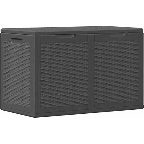 Coffre de jardin en rotin PP noir de 180 L (1/5)
